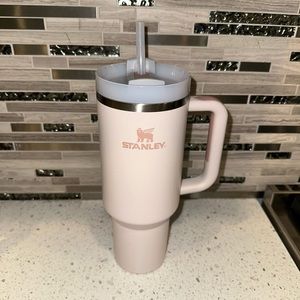 Stanley 40oz rose quartz insulated tumbler with straw (used)